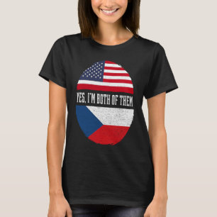 Halb-Amerikaner Half Tschechische USA Flagge Tsche T-Shirt