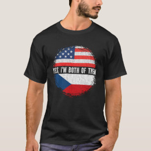 Halb-Amerikaner Half Tschechische USA Flagge Tsche T-Shirt