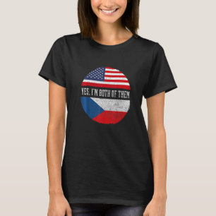 Halb-Amerikaner Half Tschechische USA Flagge Tsche T-Shirt