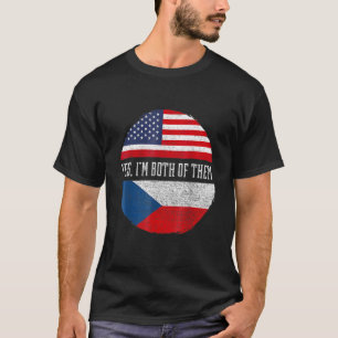 Halb-Amerikaner Half Tschechische USA Flagge Tsche T-Shirt