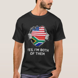 Halb Amerikaner Hälfte Südafrikanische USA Südafri T-Shirt