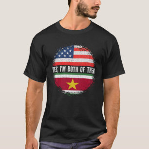 Halb-Amerikaner Hälfte Surinamese USA Flagge Surin T-Shirt