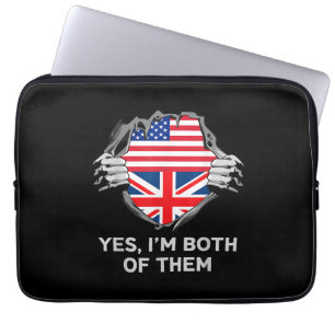 Halb Amerikanisch Halb Britisch USA England Flagge Laptopschutzhülle
