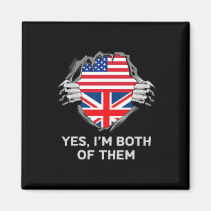 Halb Amerikanisch Halb Britisch USA England Flagge Magnet