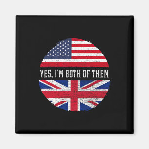 Halb Amerikanisch Halb Britisch USA-Flagge Vereini Magnet