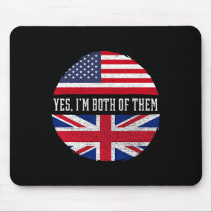 Halb amerikanisch halb britisch USA-Flagge Vereini Mousepad