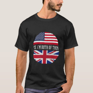 Halb Amerikanisch Halb Britisch USA-Flagge Vereini T-Shirt