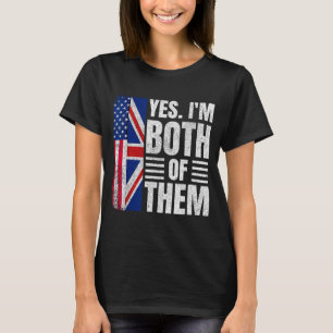Halb amerikanisch halb britisch USA-Flagge Vereini T-Shirt