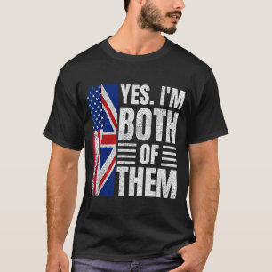 Halb amerikanisch halb britisch USA-Flagge Vereini T-Shirt