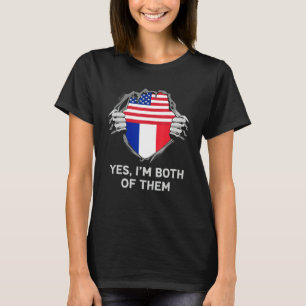 Halb Amerikanisch Halb Französisch USA Frankreich T-Shirt