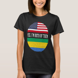 Halb Amerikanisch Halb Gabunesisch USA-Flagge Gabu T-Shirt