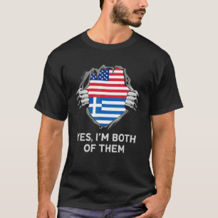 Halb Amerikanisch Halb Griechisch USA Griechenland T-Shirt