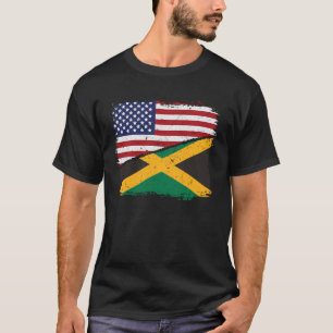 Halb amerikanisch halb jamaikanisch USA-Flagge Jam T-Shirt