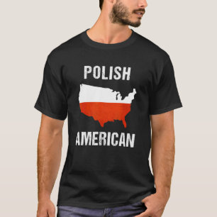 Halb amerikanisch halb polnisch USA Polen Flagge T-Shirt