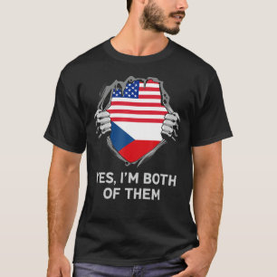 Halb Amerikanisch Halb Tschechisch USA Tschechien T-Shirt
