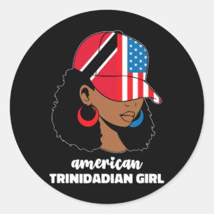 Halb Amerikanisch Und Trinidadisch Usa Trinidad To Runder Aufkleber