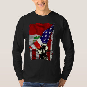 Halb amerikanische Flagge peruanische Wurzeln USA- T-Shirt
