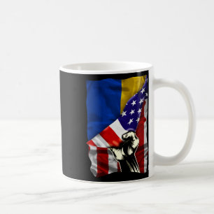 Halb amerikanische Flagge Ukrainische Wurzeln USA- Kaffeetasse