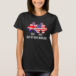 Halb amerikanische halb britische Flagge Karte kom T-Shirt