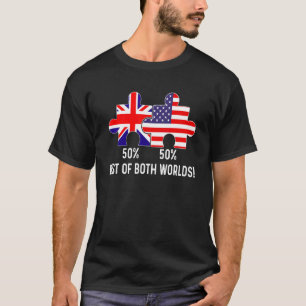 Halb amerikanische halb britische Flagge Karte kom T-Shirt