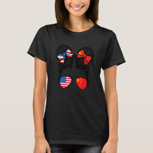 Halb amerikanisches halb chinesisches Mädchen USA  T-Shirt