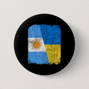 Halb argentinische, halb ukrainische Flagge Herita Button