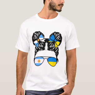 Halb argentinische halb ukrainische Mädchen Argent T-Shirt