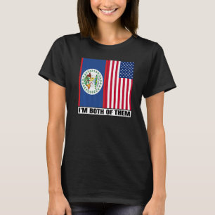 Halb Belizean & American DNA Heritage Belize USA R T-Shirt