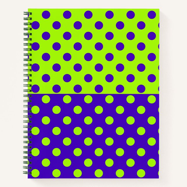 Halb Blau Grün Punkte Muster Design  Notizbuch (Vorderseite)