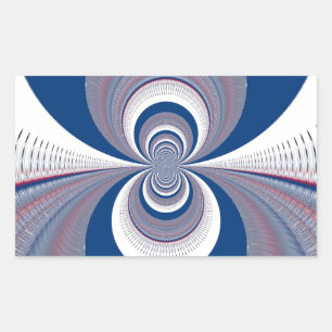 Halb Blau Rechteckiger Aufkleber