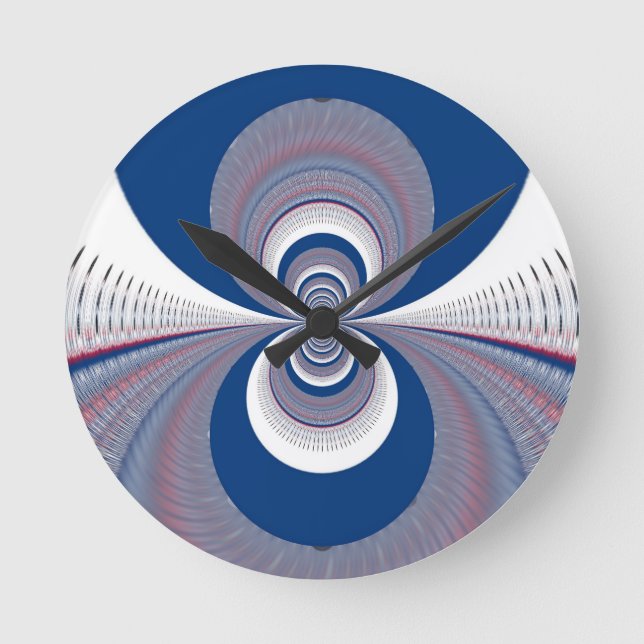 Halb Blau Runde Wanduhr (Vorderseite)