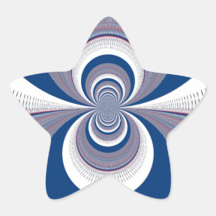 Halb Blau Stern-Aufkleber