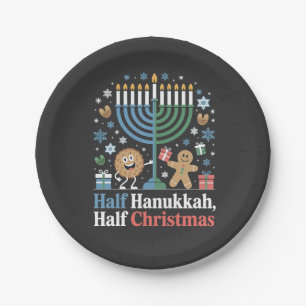 Halb Chanukka halb Weihnachten lustiges Christmukk Pappteller