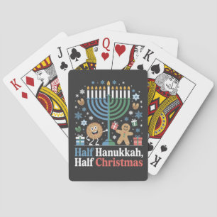 Halb Chanukka halb Weihnachten lustiges Christmukk Spielkarten