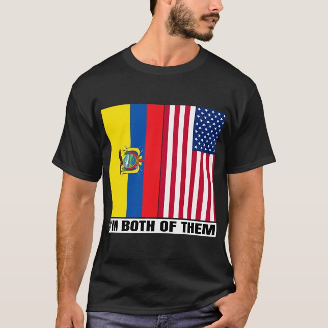 Halb ecuadorian Half amerikanische DNA Ecuador Her T-Shirt (Vorderseite)