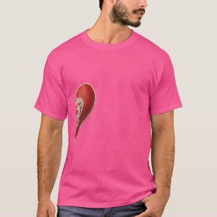 Halb fast wie ein besticktes Herz rechts T-Shirt