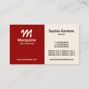 Halb & halb - Maroon (Creme Card) Visitenkarte
