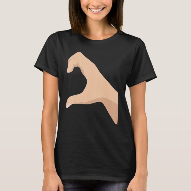 Halb Herz Links Hand Liebe Couple Camisa Parej T-Shirt (Vorderseite)