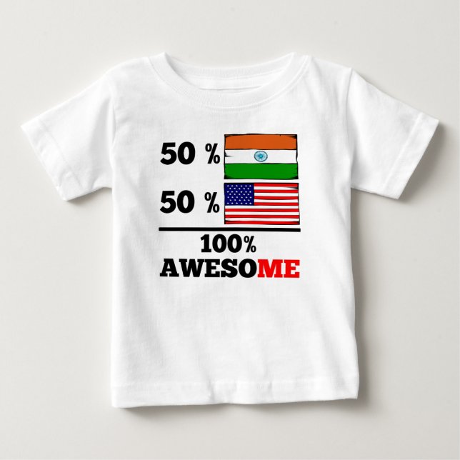 Halb indischer halber Amerikaner Baby T-shirt (Vorderseite)