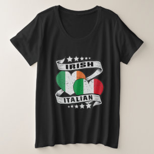 Halb irische Halbfinale Italienische Flagge Große Größe T-Shirt