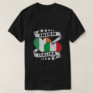 Halb irische Halbfinale Italienische Flagge T-Shirt