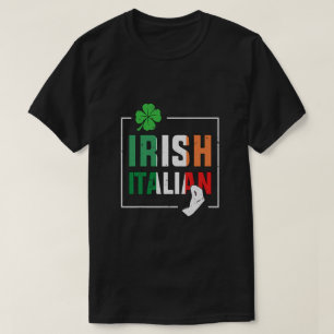 Halb irische Halbfinale Italienische Flagge T-Shirt