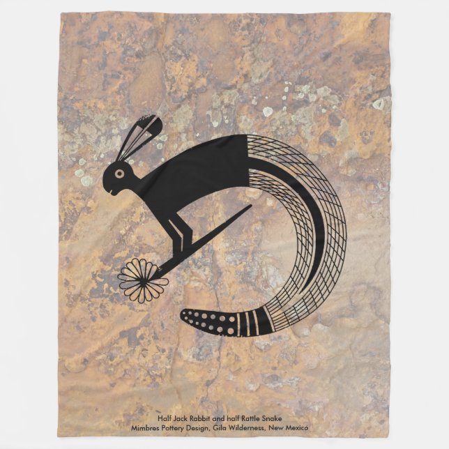 Halb-Jack-Kaninchen und Halbschlange Fleecedecke (Vorderseite)