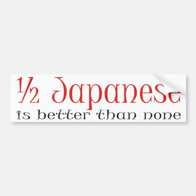 Halb japanisch autoaufkleber (Vorne)