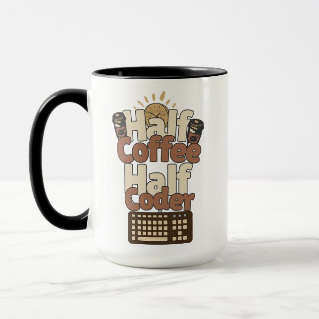 Halb Kaffee, halb Programmierer Tasse (Links)