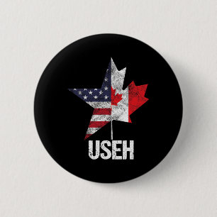 Halb kanadisch amerikanisch Useh Kanada USA-Flagge Button