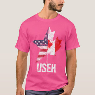 Halb kanadische amerikanische Flagge USA Kanada US T-Shirt