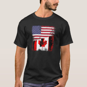 Halb kanadische Flagge T Shirt Vintag Kanada USA G