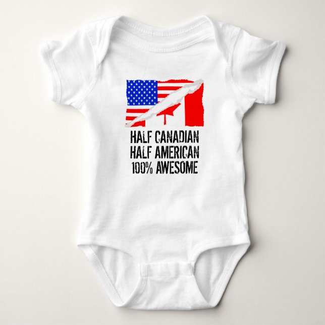 Halb kanadisches halbes amerikanisches baby strampler (Vorderseite)