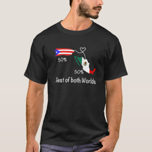 Halb kolumbianische halb mexikanische Flagge Karte T-Shirt